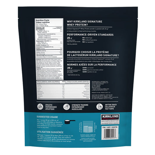 Kirkland Signature Whey Protein Powder, Vanilla, 2.45 kg