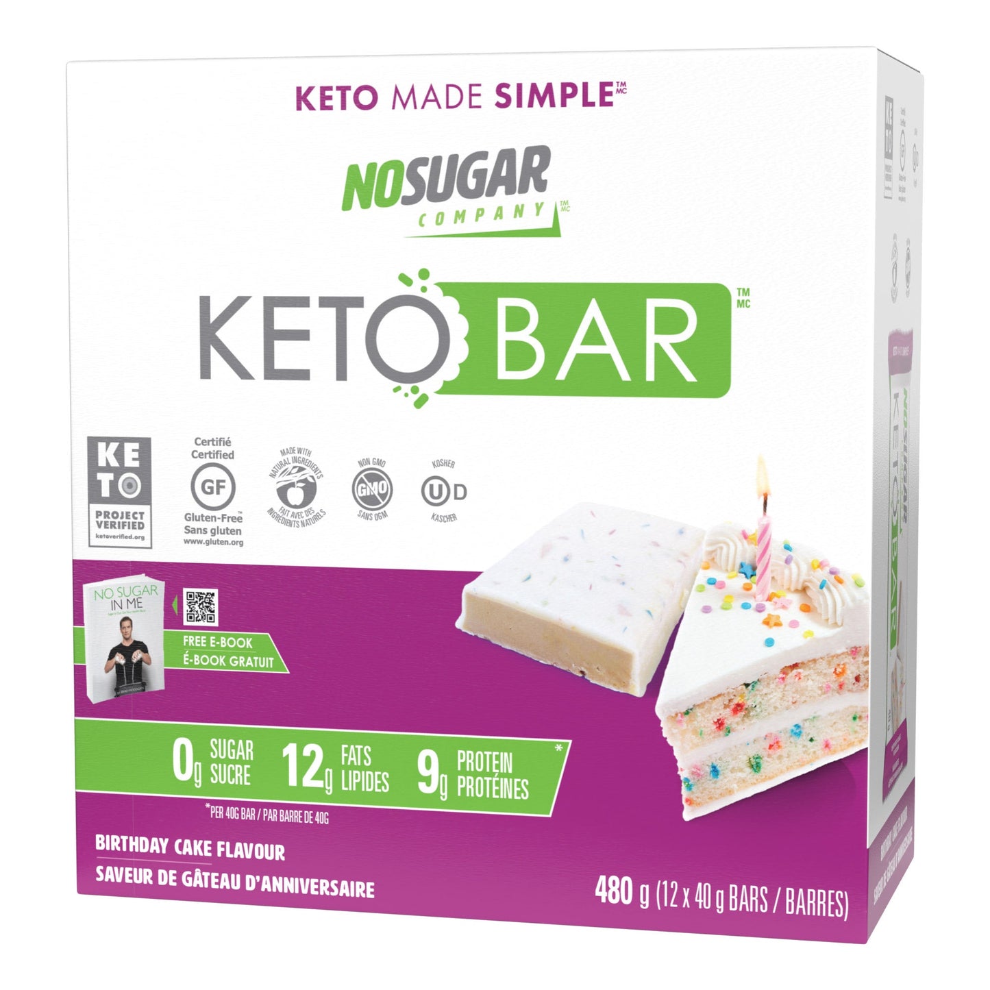 No Sugar Keto Bar, Bars, 2 × 480 g