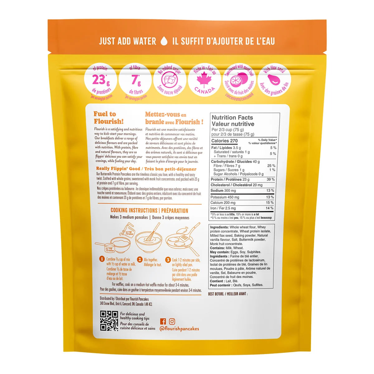 Flourish Buttermilk Protein Pancake & Waffle Mix, 1 kg