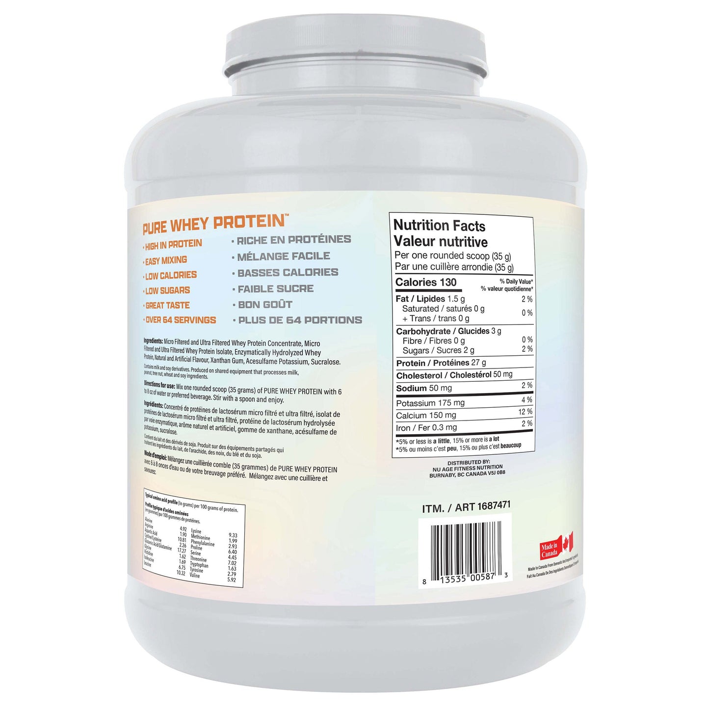 NuAge Pure Whey Protein Vanilla, 2.27kg