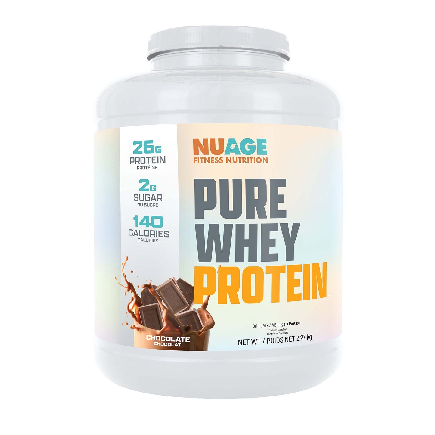 NuAge Pure Whey Protein Chocolate, 2.27 kg