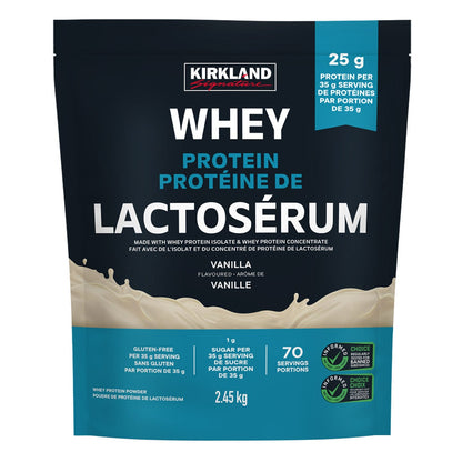 Kirkland Signature Whey Protein Powder, Vanilla, 2.45 kg