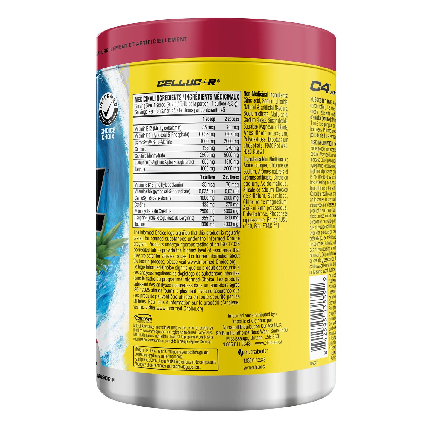 C4 Sport Pre-Workout Hawaiian Punch, 419 g