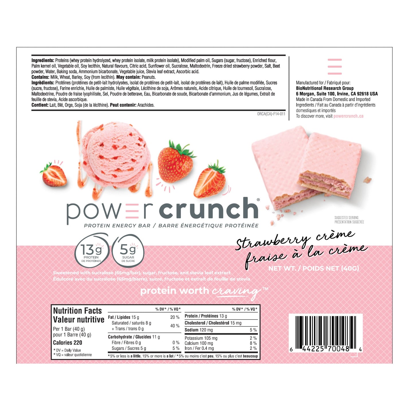 Power Crunch, Protein Bars, 12 × 40 g