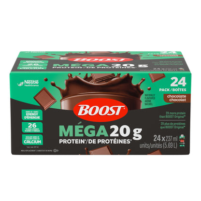 BOOST MEGA Meal Replacement, Chocolate, 24 x 237 mL