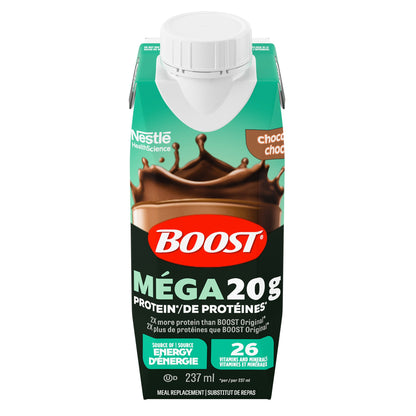 BOOST MEGA Meal Replacement, Chocolate, 24 x 237 mL